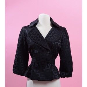 Elle cropped jacket with square pattern Sz XS